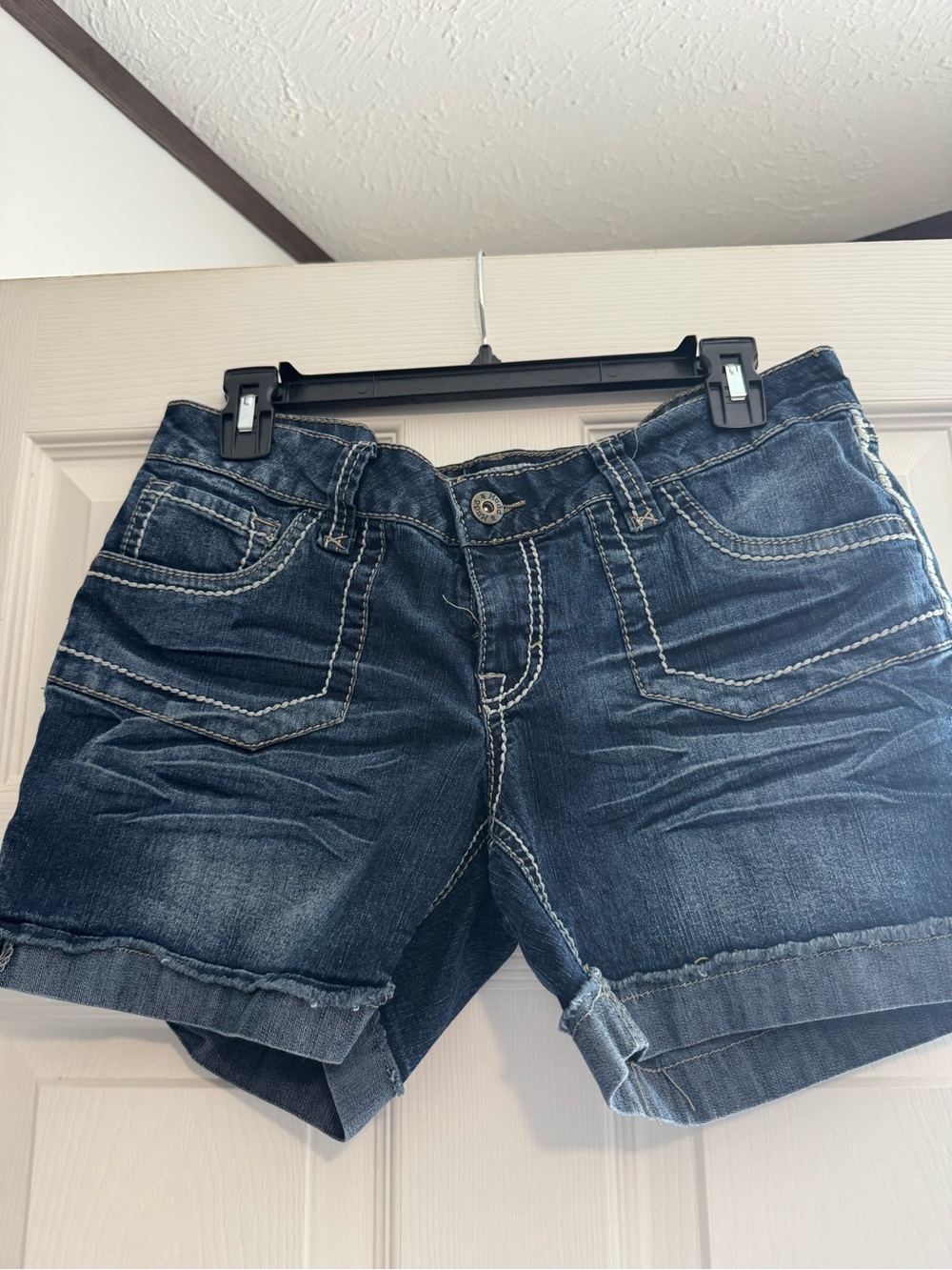 Mudd Dark Blue Denim Cuffed Jean Shorts